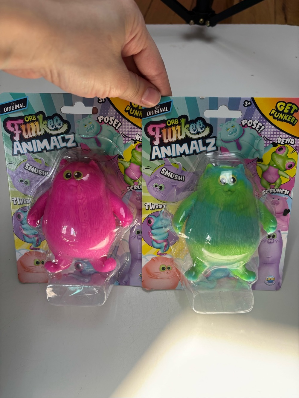 Orb Funkee Animalz Cat Squeeze Toy - Pink and Green